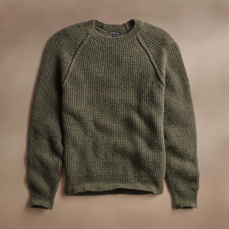 Cashmere Knit Raglan Crew - Fir