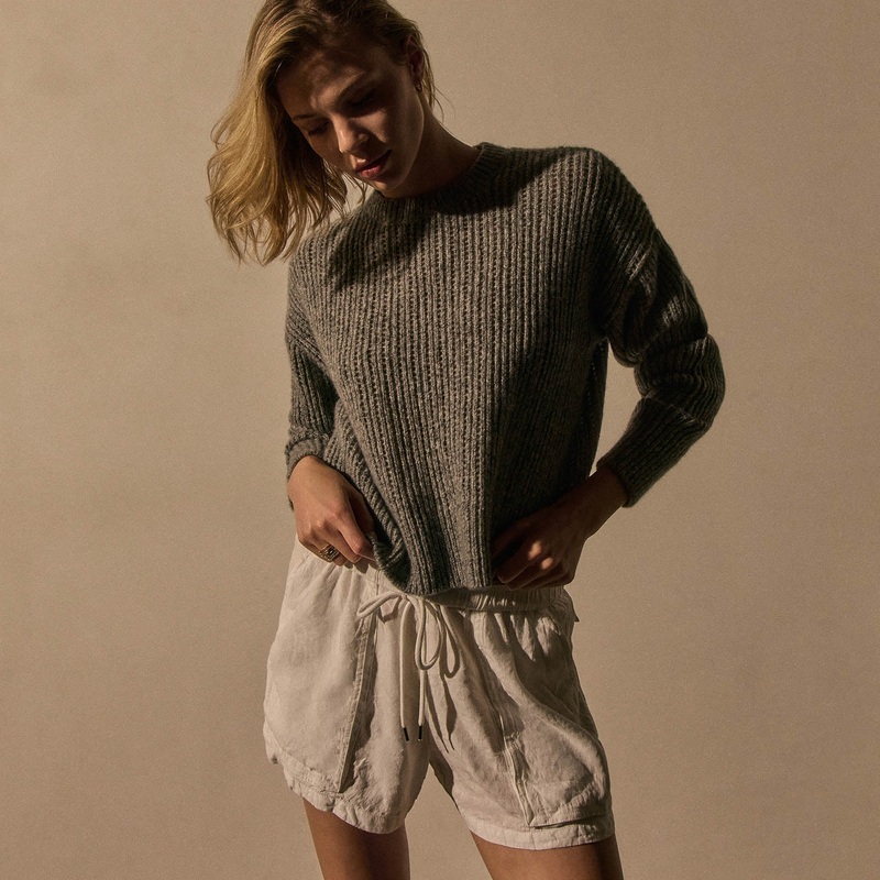 Open Stitch Crew Neck - Grey Mix