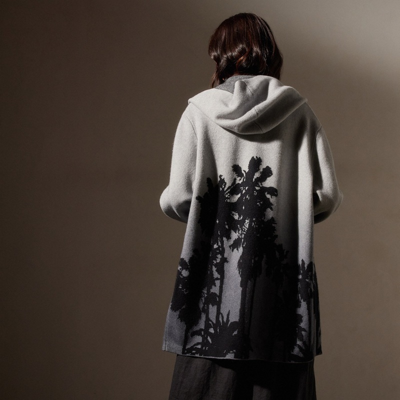 Ombr Palms Unisex Cashmere Sweater - Black/Grey