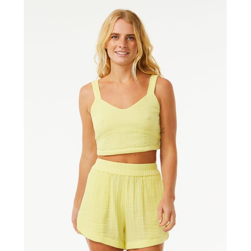 Rip Curl Premium Surf Crop Tank-Bright Yellow