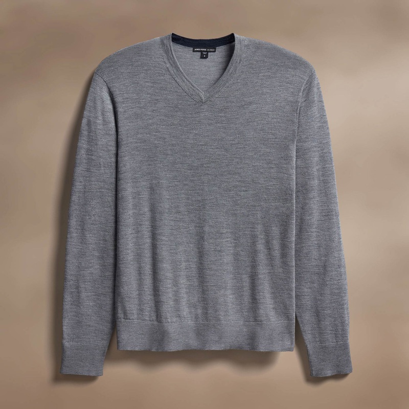 Ultrafine Cashmere V Neck Sweater - Flannel