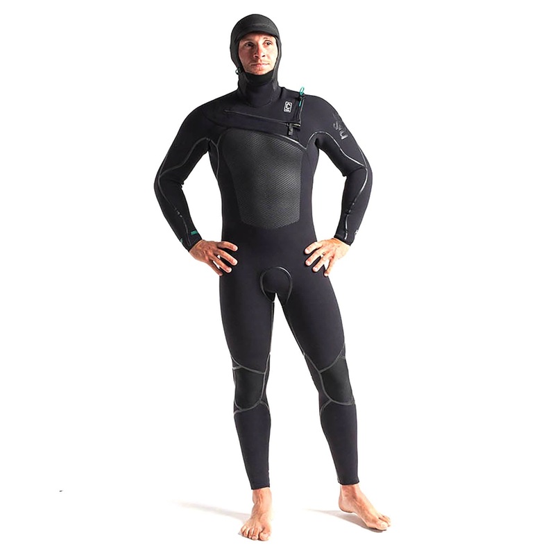 C-Skins Wired 5/4mm Hooded Chest Zip Wetsuit - Black Diamond