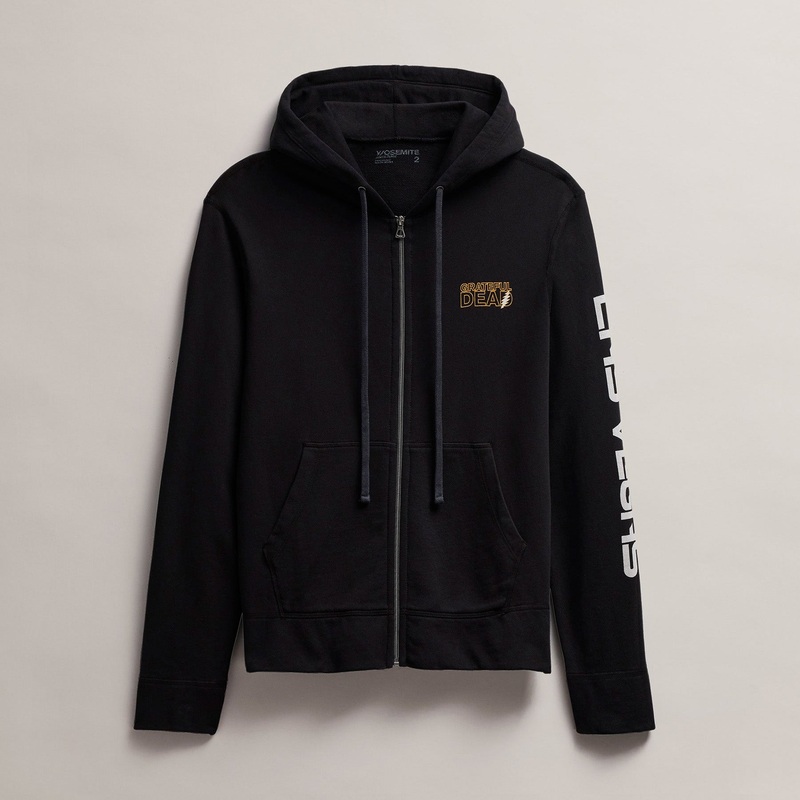 Men's Grateful Dead Lightning Bolt Full Zip Hoodie - Black/Cadmium