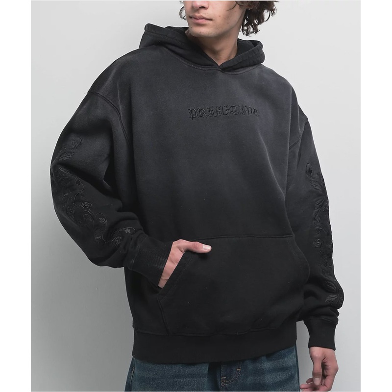 Primitive Nightfall Oversized Black Wash Hoodie