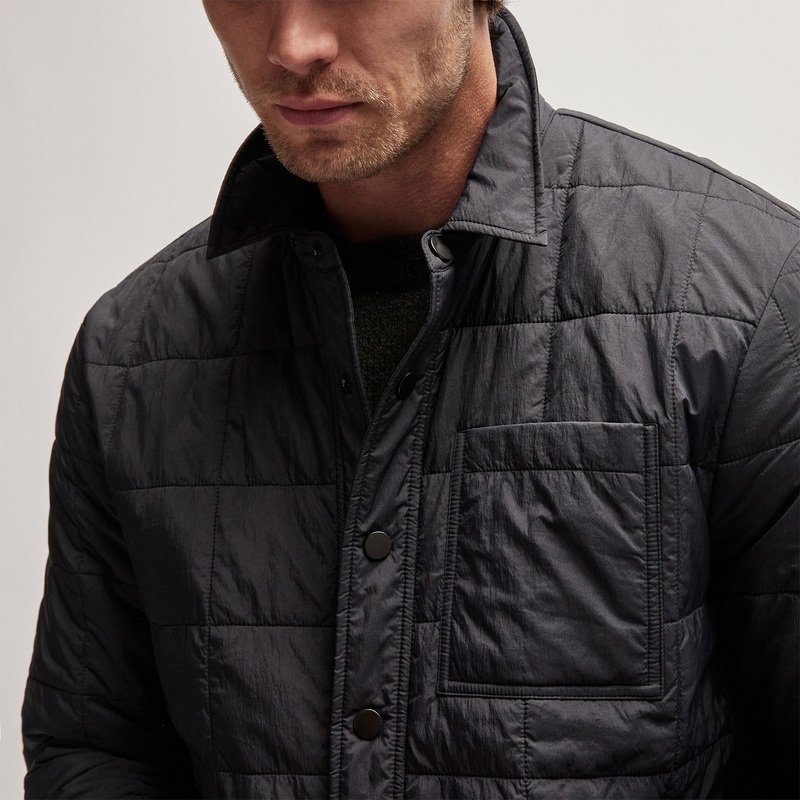 Quilted Shirt Jacket - Black