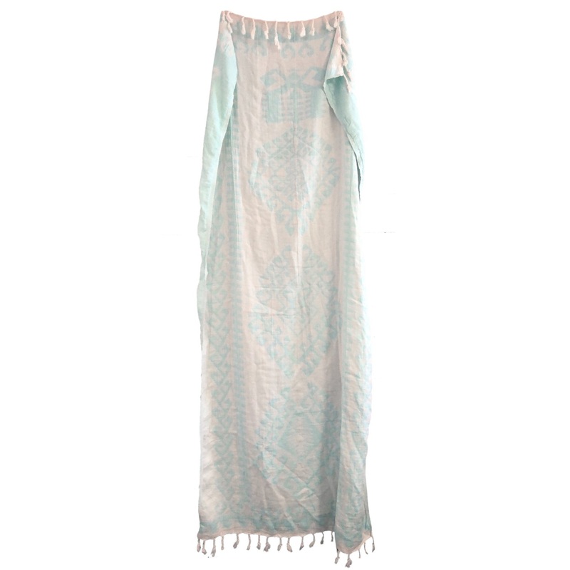 Salty Shadows Jacquard weave Turkish Towel - Aztec Aqua