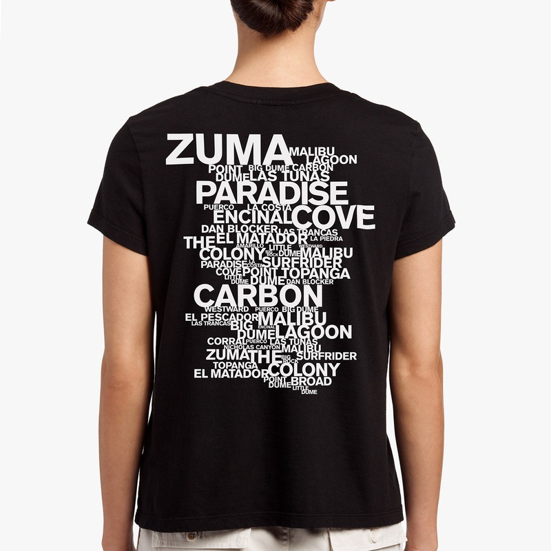 Short Sleeve Malibu Beaches Graphic - Black