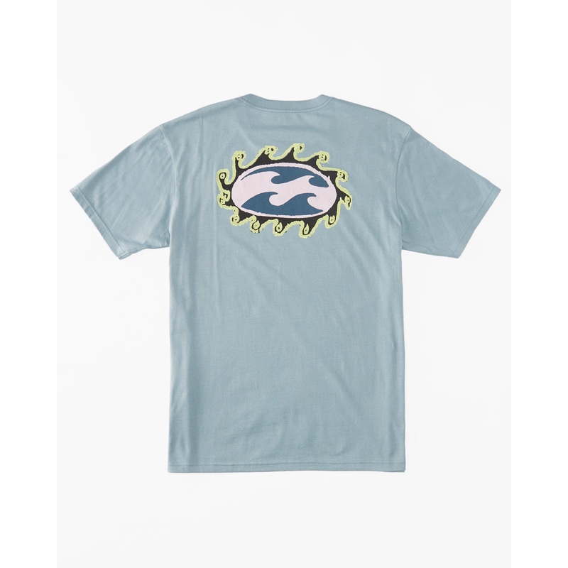 Billabong Boy's Crayon Wave Tee-Washed Blue