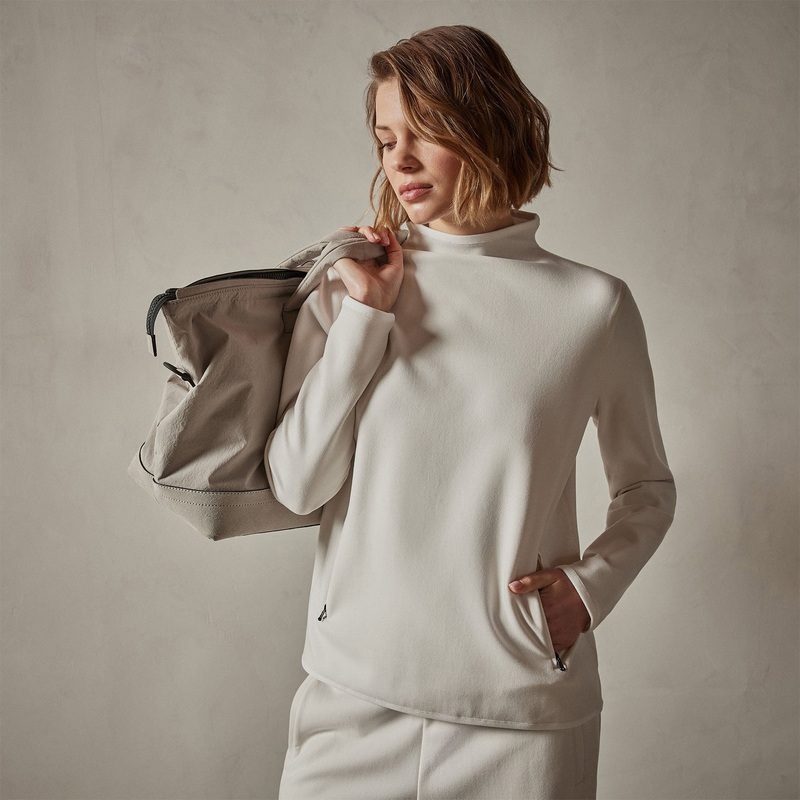 Long Sleeve Polar Fleece Turtleneck - Talc