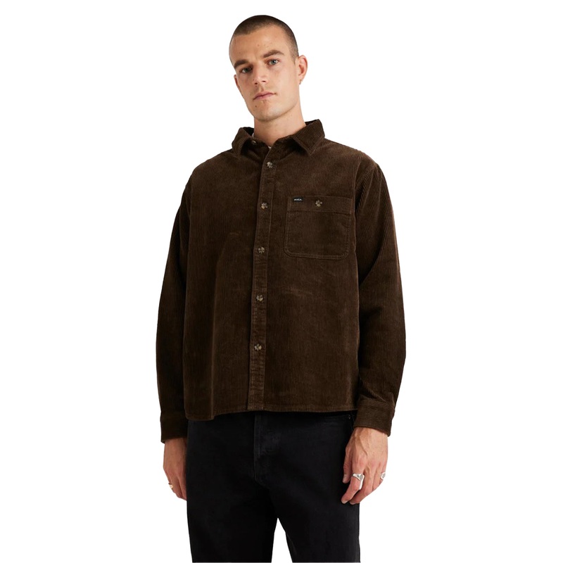 RVCA Mens Wide Load Cord Long Sleeve Shirt