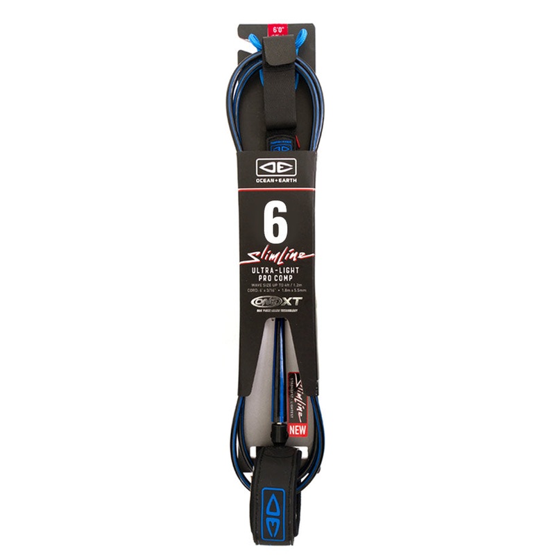 Ocean & Earth Slimline Ultra Light Pro Comp One-XT 6ft Leash - Blue/Black