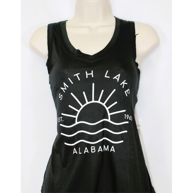 Women's Super Soft V-Neck Relaxed Tank - BLACK - SMITH LAKE
