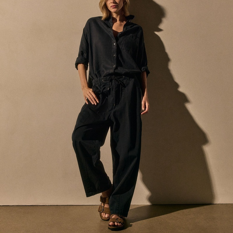 Linen Oversized Shirt - Classic Navy