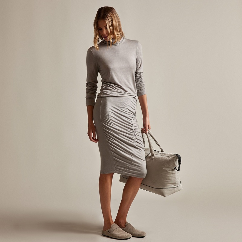 Tencel Cashmere Ruched Skirt - Dapple