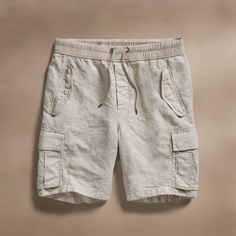 Textured Linen Flight Short - Salt Pigment