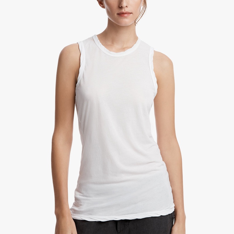 Cut Away Crew Tank - White