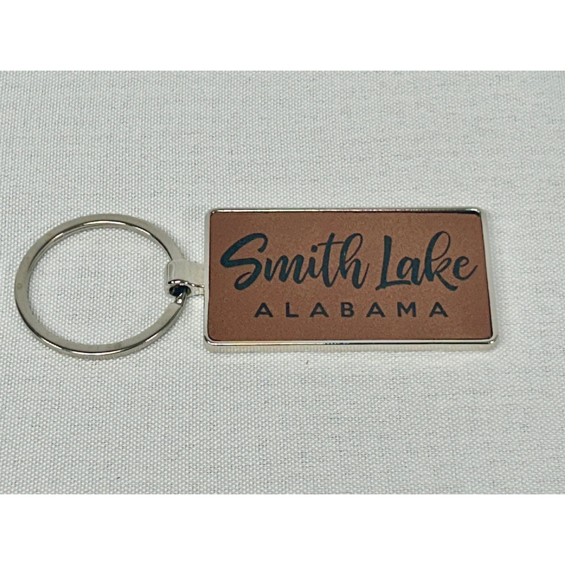 Smith Lake Leatherette + Metal Keychain