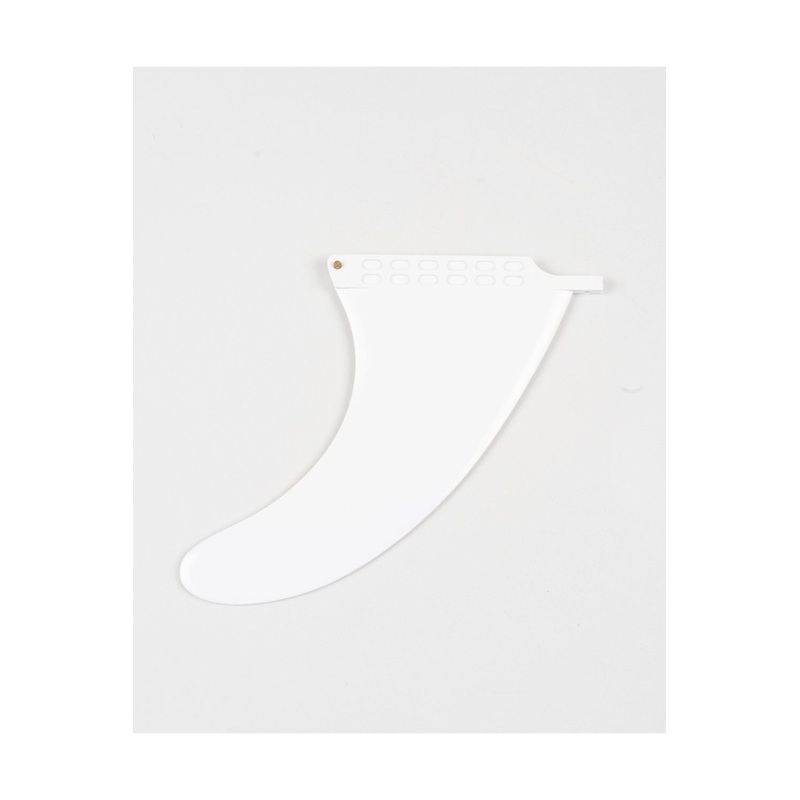 8" Single Fin - White (+ Screw & Plate)