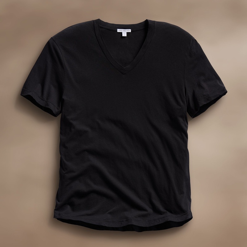 Clear Jersey V Neck - Black