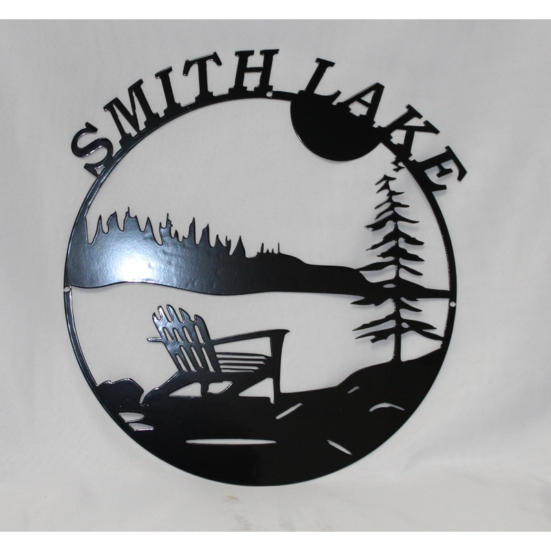 Smith Lake Adirondack Chair Circle Wall Art