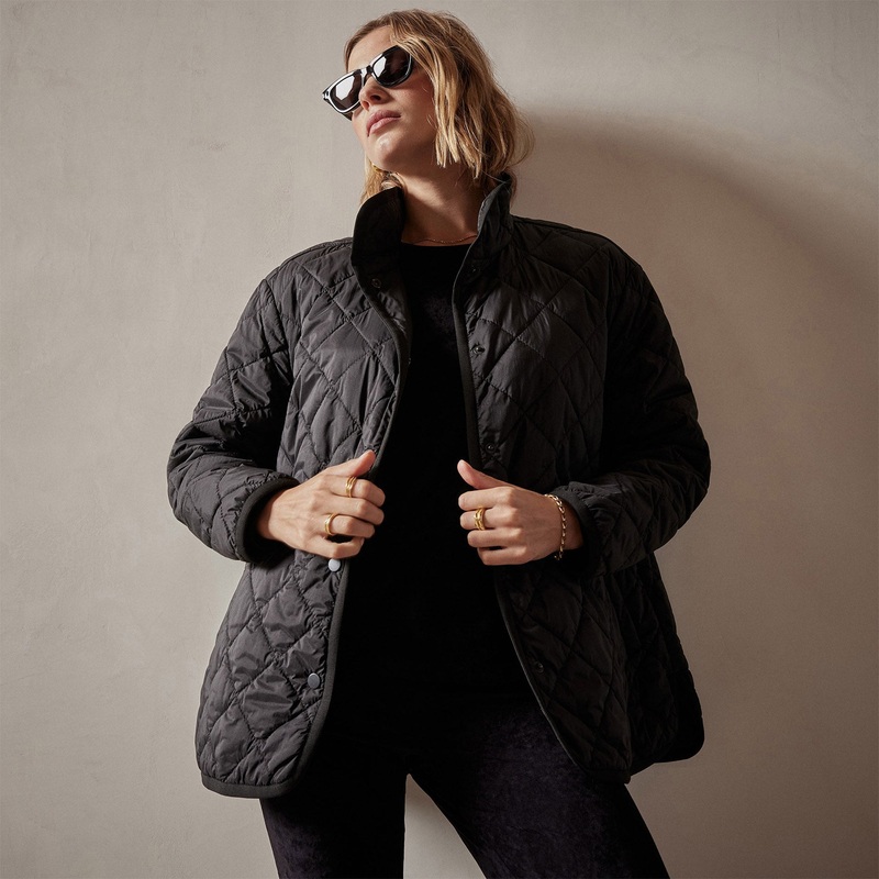 Diamond Quilted Jacket - Black