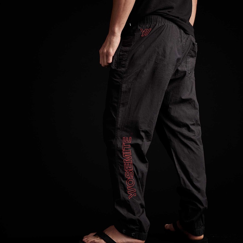 Y/ Embroidered Parachute Flight Pant - Black/Red