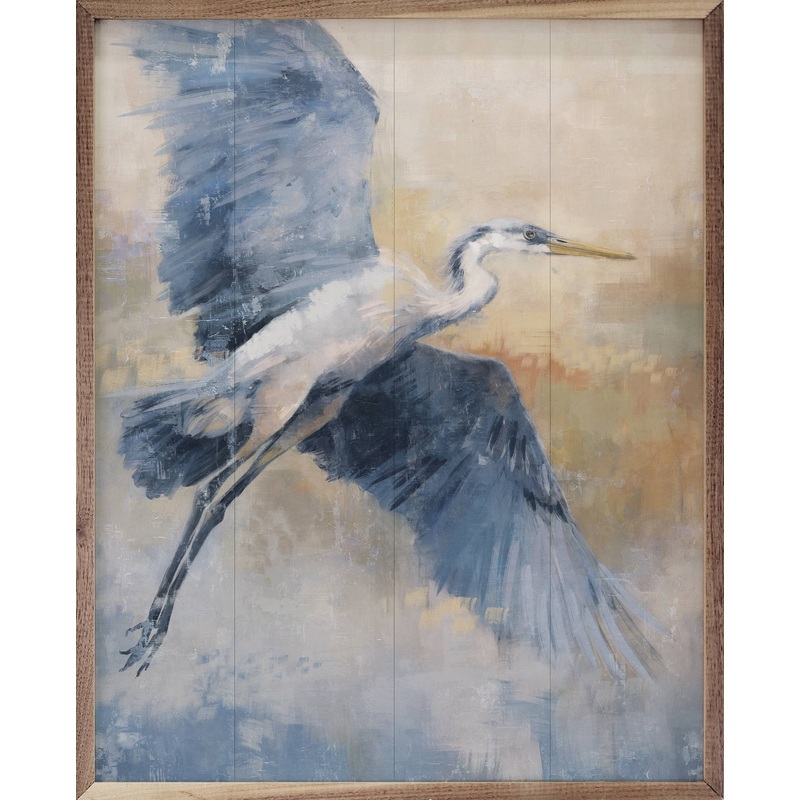 Coastal Heron 3 Flying By Nina Blue