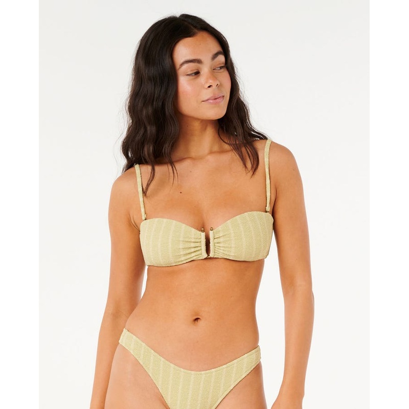Rip Curl Cala Sparkle Bandeau Bikini Top Sage