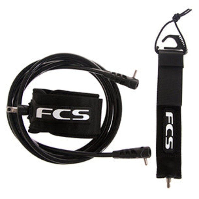 FCS Regular Longboard Ankle Leash 9ft - Black
