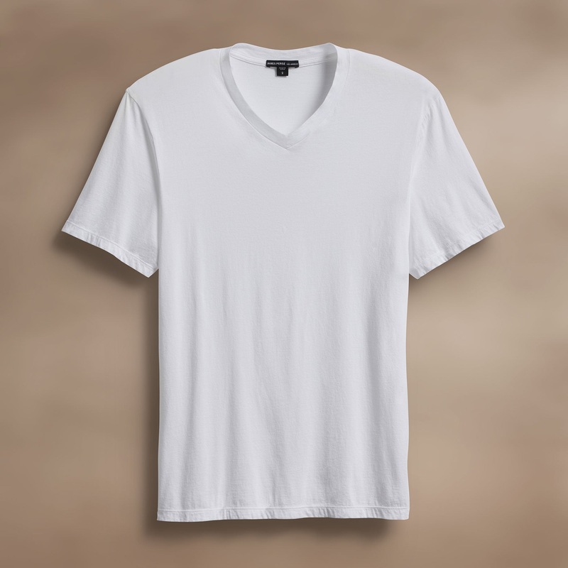 Luxe Lotus Jersey V Neck - White