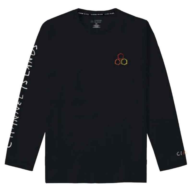 Channel Islands Hand Made Hex Long Sleeve Tee - Black