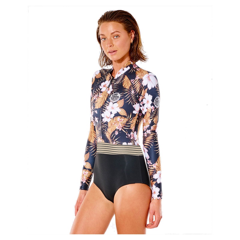 Rip Curl G Bomb Long Sleeve Front Zip Springsuit - Black/Gold