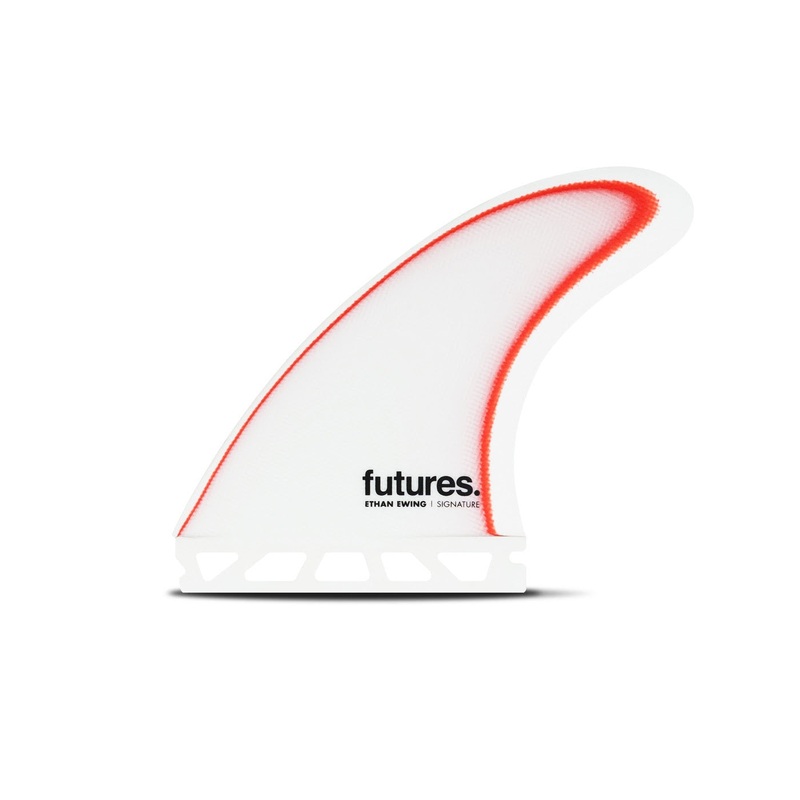 Ethan Ewing Signature Fibreglass Large Thruster Fin Set - White/Red
